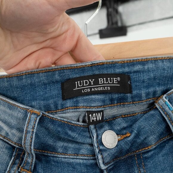 Judy Blue Medium Blue Skinny Jeans with Colorful Accents - Picture 3 of 9